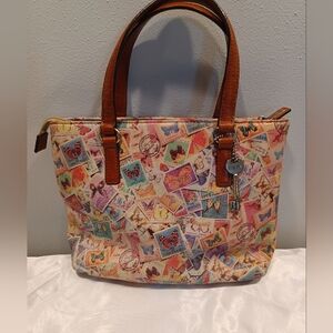Fossil Multicolor Stamp Print Mini Bag